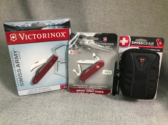 Lot (2 Of 2) Genuine VICTORINOX - SWISS ARMY Knife & Smaller Knife - Plus Gift Utility Case - $100 TOTAL VALUE