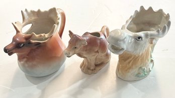 Lot Of 3 Vintage Animal Creamers Made In Europe