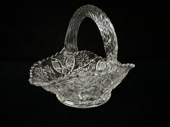 Vintage Cut Glass Basket