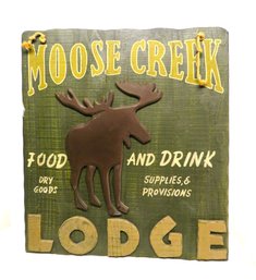 Moose Creek Lodge Wall Wood Sign Almost 3 Ft High