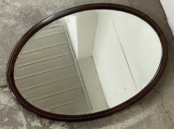 Inlaid Oval Mahogany Mirror