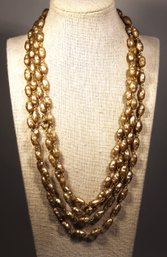 Very Elongated Faux Pearl Vintage Necklace 88' Long