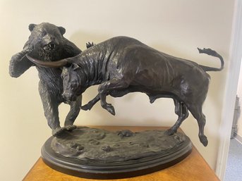 'A Lot Of Bull' Bronze By J. Gruzalski