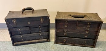 2 Antique Wood Tool Boxes (T)