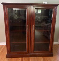 VTG Lighted Display Cabinet 2 Separate Pieces Tested Working 1 Glass Shelf 3 Wood Shelves ( READ Description)