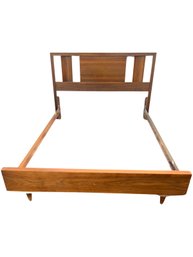 Vintage-sculptural-low-profile-mid-century-modern-walnut-full-double-bed-