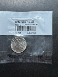 2007-D Uncirculated Jefferson Nickel In Littleton Package