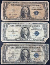 3 $1 Silver Certificates 1935-A, 1935-E, 1935-C