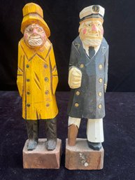 Wood Carved Fisherman And Sailor