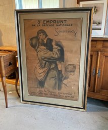 1917 Rare WW1 French Auguste LeRoux Propaganda Poster HUGE! Conservation Framed