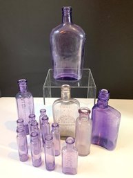 Set 17 Lavender Vintage Apothecary Bottles