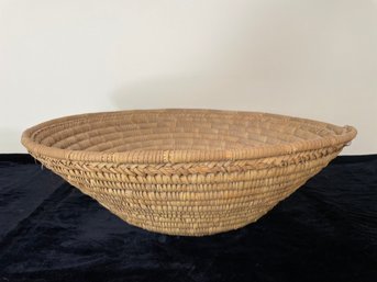 1960s French Round Wicker Fruit Basket