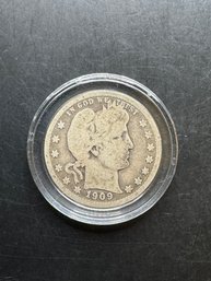 1909-D Silver Barber Quarter