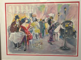 Cafe De Paris, Isaac Maimon, Limited Edition Color Serigraph Signed & Dated ,1980, 177 Of 250 (Value $1200!)