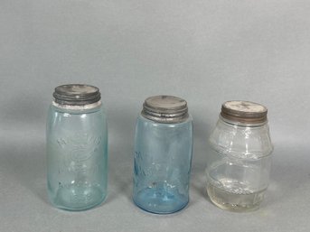 Vintage Mason Jars & Pickle Jar