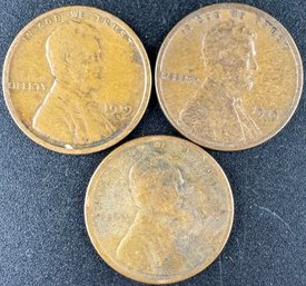 Lot Of 3 Wheat Pennies 1919, 1919-D, 1919-S