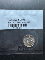 2012-P Uncirculated Roosevelt Dime In Littleton Package