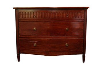 Varnished Mahogany Dresser With Ebony Trim Fluting And Ring Medallion Hardware