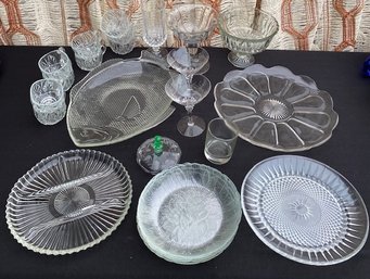 Vintage Clear Glass Grouping - 2