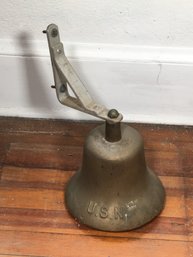 Incredible 1940s U S NAVY Bell - Made By HARVARD LOCK COMPANY With RARE Mounting Bracket - Super Loud !