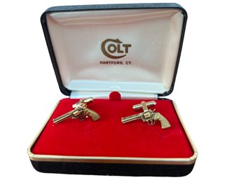 COLT Firearms Cufflinks In Original Box 1960's 1/10th 10k