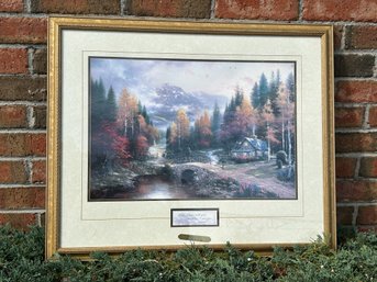 THOMAS KINCADE Lithographic Print, Titled 'Valley Of Peace'- With Certification- NO SHIPPING