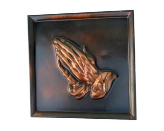 Vintage Copper Guild THE LORD'S PRAYER Praying Hands Wall Art