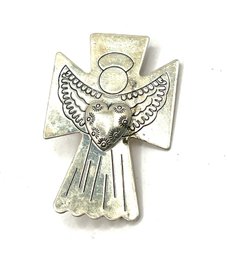 Vintage Designer Carolyn Pollack Sterling Silver Angel Pendant Brooch/pin