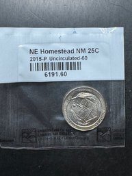 2015-P Uncirculated NE Homestead NM Quarter In Littleton Package