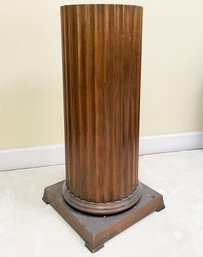 A Wood Columnar Pedestal By Baker Furniture - Plant Or Art