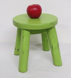 Lime Green Painted Milking Stool / Plant Stand