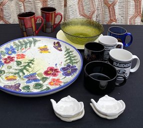 Vintage Grouping Of Mugs, Platters, And More