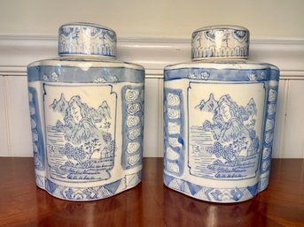 Pair Of Tea Caddies