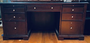 Executive Desk With Glass Top, Electrical And Phone Connections