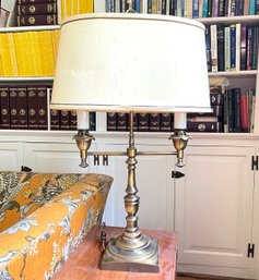 A Banker's Lamp In Antique Brass Finish