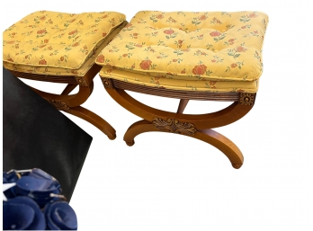 Pair Of Upholstered Stools /Benches