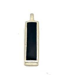 Vintage Sterling Silver Onyx Inlay Pendant