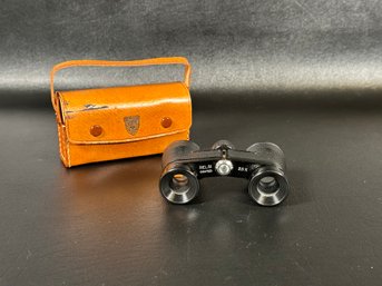 A Pair Of Vintage Compact Binoculars By Selsi With Case