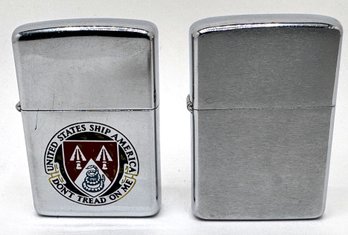 USS America Aircraft Carrier CVA-66 Zippo 'Don't Tread On Me' Lighter (1967) & Other Zippo Slim Lighter