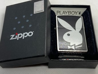 New In Box Zippo Lighter With Playboy Bunny Emblem