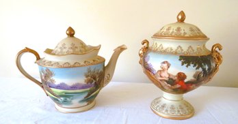 Ardalt Lenwile Painted Porcelain Musical Teapot Set