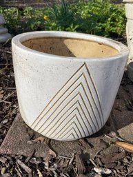 Ceramic Planter With Lines
