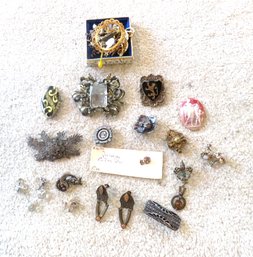 Lot Of Interesting Victorian Style Jewelry Brooches Earrings Cameo