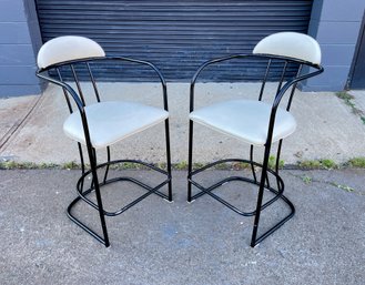 Pair Of Postmodern Metal Barstools