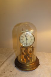 -Clock W/glass Dome By John Wanamaker  12 Tall