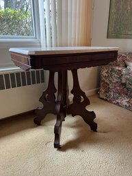 Victorian Eastlake Style Marble Top Table