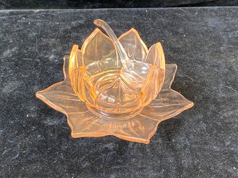 Colored Glass Lily Dish Set