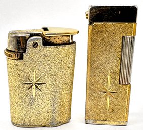 2 Vintage Ronson Lighters:  Varaflame Starfire & Dante Butane J2 Lighter US Patent 3192971