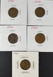 Lot Of 5 Wheat Pennies