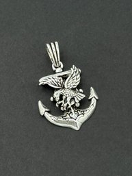 Sterling Silver American Eagle Anchor Pendant